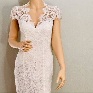 Eliza J Ivory Lace Wedding Dress